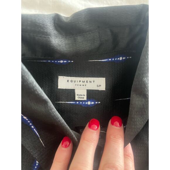 Equipment Essential Lightning Bolt Satin Shirt Dress Small - Picture 3 of 3